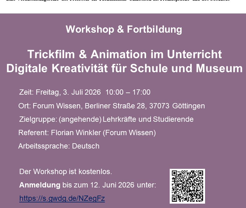 Workshop: Trickfilm & Animation im Unterricht: Digitale Kreativität für Schule und Museum